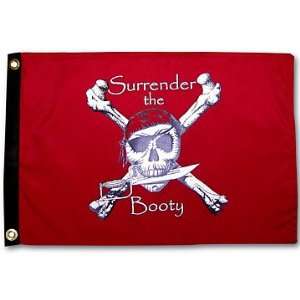  Pirate Surrender Booty Outdoor Garden Flag 3x5ft Red 