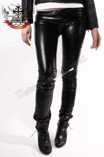 PUNK leather SPANDEX STRAIGHT LEG Cigarette LEGGINGS M  