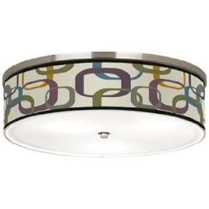  Lithic Squares Scramble Nickel 20 1/4 Wide Ceiling Light 