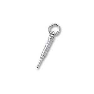 Hypodermic Needle Charm in White Gold