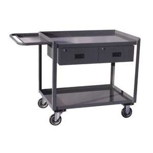  Two Drawer Mobile Service Bench With Tool Shelf   24 X 48 