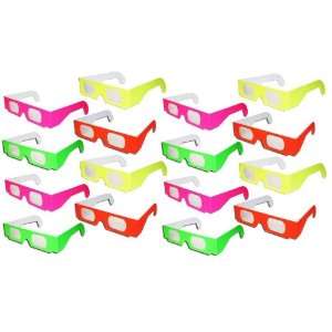 16 Pairs Prism Diffraction Fireworks Glasses   For Laser 