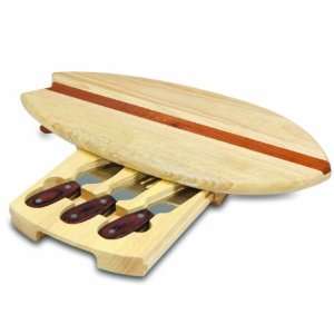  Picnic Time Surfboard Cheese Board and Tool Set Kitchen 