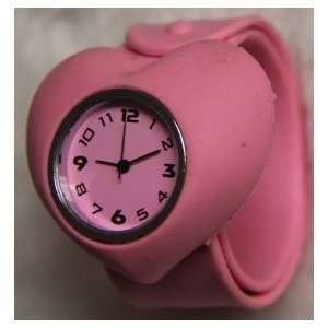  Silicone Slap On Watch   Pink Heart   Large Everything 