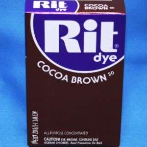 Rit Dye Fabric Powder, Cocoa Brown 1 1/2oz for Laundry  