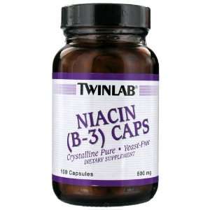  TwinLab Vitamin B Niacin (B 3) 500 mg 100 capsules Health 