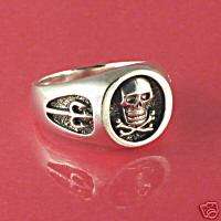 Skull & Crossbones Pirate/Buccaneer Ring Solid Sterling  