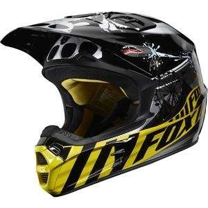  Fox Racing V2 Moto Circus Helmet   2X Large/Grey/Yellow 