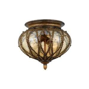 Sultana Golden Umber Flushmount with Clear Antique Seedy 