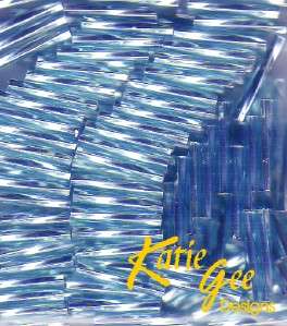 46TW 18 ~ Miyuki Twist Bugle Beads ~ Blue Topaz Transparent Silver 