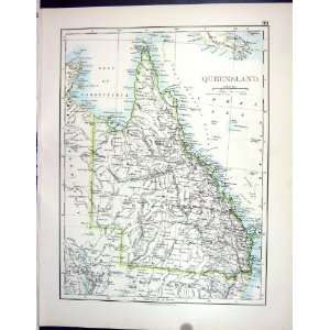   Map 1906 Queensland Australia Kangaroo Lake Eyre