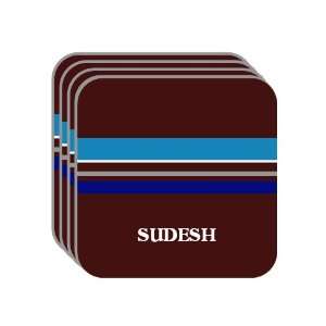 Personal Name Gift   SUDESH Set of 4 Mini Mousepad Coasters (blue 