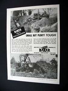 Baker HD 5 Bulldozer dozer bulldozing 1949 print Ad  