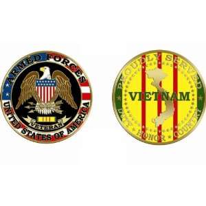  Proudly Served Vietnam War Veteran Challenge Coin 