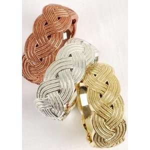  Set of 3 Designer Inspired Bangle Bracelets  Gold  Silver 