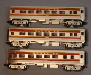 Lionel Santa Fe Streamlined Passenger Train Cars (3)  