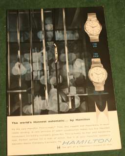 Vintage 1959 Hamilton Thin O Matic Watch Ad Nat Geo  