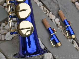 Pro BLUE and Gold Straight SOPRANO SAX   Bb Saxophone  