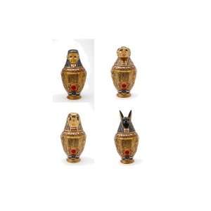  Egyptian Canopic Jars Set of 4 ~ Imsety, Hapi, Qubseneuf 