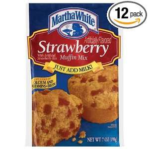 Martha White Strawberry Muffin Mix, 7 Ounce (Pack of 12)  