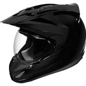  Icon Solid Mens Variant On Road Motorcycle Helmet   Black 