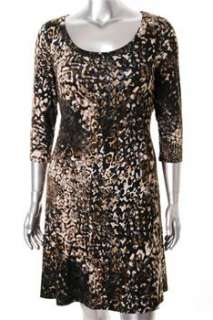 Karen Kane NEW Plus Size Casual Dress Brown Stretch Sale 0X  