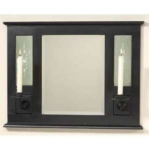 Black wall mirror with twin candleholders