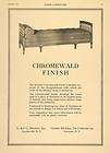 1917 Ad Chromewald Finish L J G Stickley Furniture Bed   ORIGINAL 