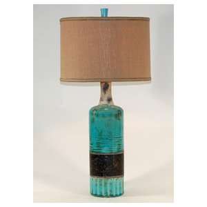   Styled Turquoise Blue & Stoneware Pottery Table Lamp