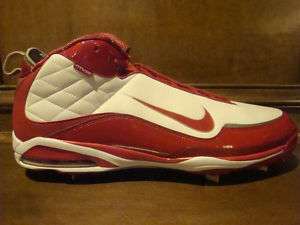 New Mens NIKE AIR MAX MVP Metal Cleats Red/White  
