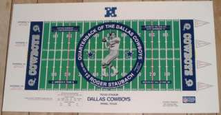 Roger Staubach Dallas Cowboys 30 by 16.5 Football Lithograph