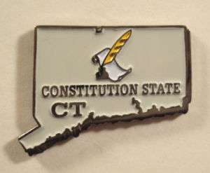 CONNECTICUT Shape CONSTITUTION STATE Souvenir LAPEL PIN  