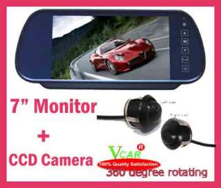  Car Rearview Mirror Monitorv + 360° eyeball Reverse CCD Camera  