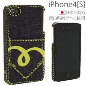  Made in Japan Denim Case for iPhone 4S/4 (Black x Yellow 