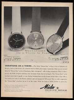 1961 Mido Ocean Star Watch Variations 3 Watches Ad  