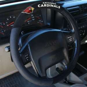  Arizona Cardinals Black Poly Suede & Mesh Steering Wheel 