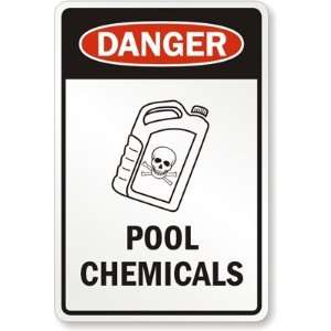  Danger Pool Chemicals Plastic Sign, 15 x 10 Office 