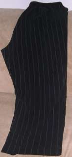 White Stag Stretch black blue white striped career pants 24W  