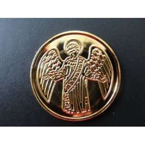   Gold PLate Angel   Recovery Medallion   Serenity Prayer On The Back