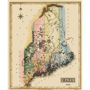  STATE OF MAINE (ME) BY FIELDING LUCAS 1823 MAP