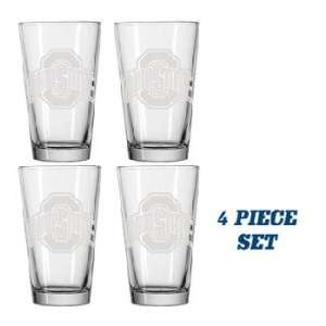  Ohio State University Pint Glass Set 4 Piece Set 