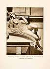 1906 Print Monument Lorenzo Medici Michael Angelo F;orence Italy Nude 