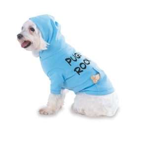  Pugs Rock Hooded (Hoody) T Shirt with pocket for your Dog 
