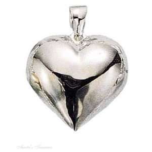  Sterling Silver Puffed Heart Charm Arts, Crafts & Sewing