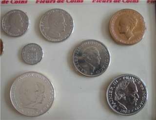 MONACO 11 Coins 1982 Mint Set KM SS6 Scarce  