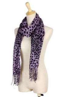 Fashion Leopard Tassel Cotton Blends Shawl Scarf Wrap Stole Size 71*23 