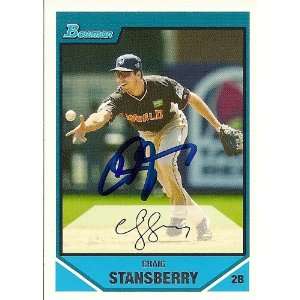  Craig Stansberry Signed San Diego Padres 07 Bowman Card 
