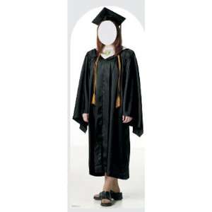  Female Graduate Black Cap & Gown Standin Cardboard Cutout 