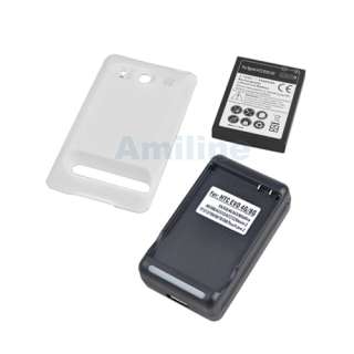   Extended Battery+White Cover Case+Dock Charger for Sprint HTC EVO 4G
