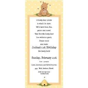  Boy Baby Shower Invitations   Teddy Bear & Bees Invitation 